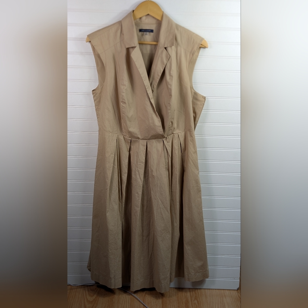 TOMMY HILFIGER Sleeveless Knee-Length Fit and Flare Pleated Cotton Dress 12 - Picture 2 of 12